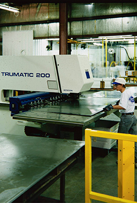 The Trumatic 200 machine on the Williams factory floor in the 90s